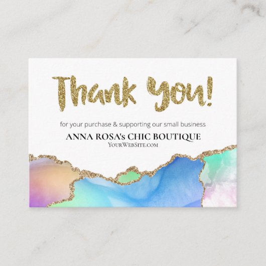 Carte D'accompagnement *~* AGATE QR Logo MERCI Review AP8 Rainbow (Devant)