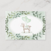 Carte D'accompagnement Agneau vert mignon Raffle Baby Sheep Douche (Dos)