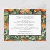 Carte D'accompagnement Agrumes | Botanical Mariage Détails de l'invité (Dos)
