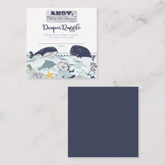 Carte D'accompagnement Ahoy C'est un petit Baby shower Déchets Raffle (Devant / Derrière)