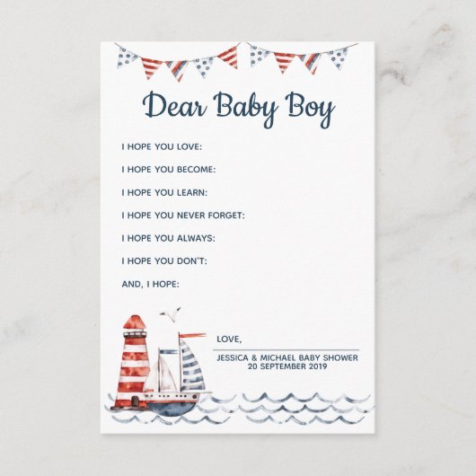 Carte D'accompagnement Ahoy Nautical Wives for Baby Advice Card (Devant)
