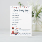 Carte D'accompagnement Ahoy Nautical Wives for Baby Advice Card (Debout devant)