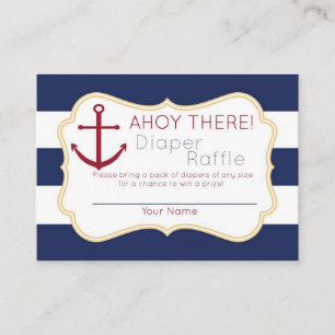 Carte D'accompagnement Ahoy Nautique Il Ticket Raffle de couche