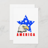 Carte D'accompagnement Aigle Bald avec étoiles | Amérique (Devant / Derrière)