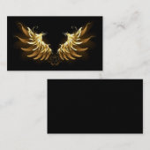 Carte D'accompagnement Ailes d'Ange d'or sur arrière - plan noir (Devant / Derrière)