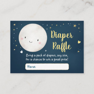 Carte D'accompagnement Aimez-Vous À La Lune Gold Star Baby Diaper Raffle