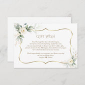 Carte D'accompagnement Airy Greenery White Rose Gold Mariage (Devant / Derrière)