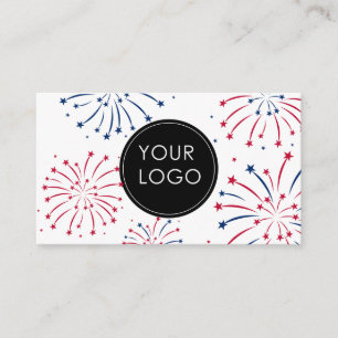 Carte D'accompagnement Ajouter un logo 4 juillet entreprise Fireworks