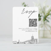 Carte D'accompagnement Akron Mariage moderne RSVP QR Code (Debout devant)