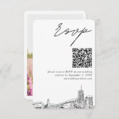 Carte D'accompagnement Akron Mariage moderne RSVP QR Code (Devant / Derrière)