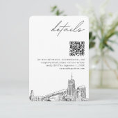 Carte D'accompagnement Akron Ohio Mariage détails modernes QR Code (Debout devant)
