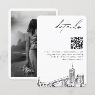 Carte D'accompagnement Akron Ohio Mariage détails modernes QR Code