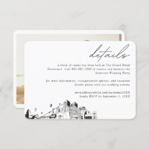 Carte D'accompagnement Albuquerque Mariage Hotel Détails du bloc de chamb