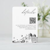 Carte D'accompagnement Albuquerque Mariage Moderne Détails QR Code (Debout devant)