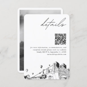 Carte D'accompagnement Albuquerque Mariage Moderne Détails QR Code