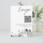 Carte D'accompagnement Albuquerque Mariage moderne RSVP QR Code (Debout devant)