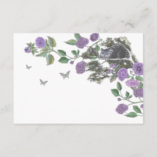 Carte D'accompagnement Alice In Wonderland Site Mariage Floral QR Code (Dos)