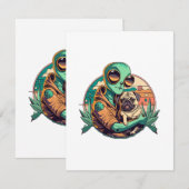 Carte D'accompagnement Alien et Pug (Devant / Derrière)