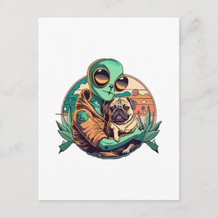 Carte D'accompagnement Alien et Pug