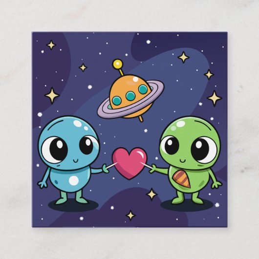 Carte D'accompagnement Alien Love Buddies (Devant)