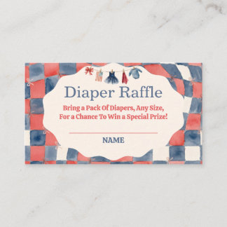 Carte D'accompagnement All American Girl 4th of July Baby Diaper Raffle 