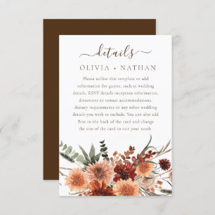 Carte D'accompagnement All Seasons Divine Boho Floral Détails du Mariage