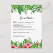 Carte D'accompagnement Aloha Tropical Beach Wedding Détails du client (Devant)