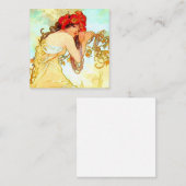 Carte D'accompagnement Alphonse Mucha Art Nouveau Été (Devant / Derrière)