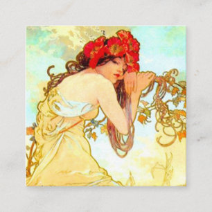 Carte D'accompagnement Alphonse Mucha Art Nouveau Été