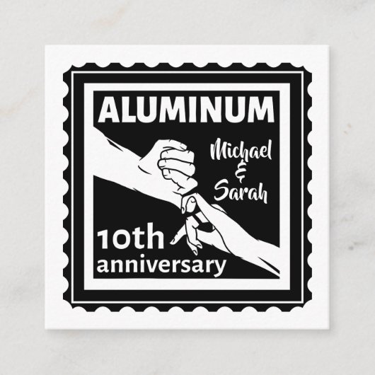 Carte D'accompagnement ALUMINUM cadeau traditionnel 10e anniversaire mari (Devant)