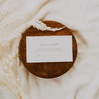 Carte D'accompagnement ALYSSA Blanc Or Simple Baby shower Déchets Raffle