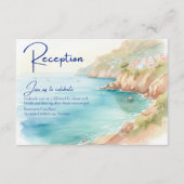 Carte D'accompagnement Amalfi Coast Amore | Italy Sea Wedding Reception (Devant)
