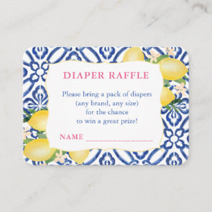 Carte D'accompagnement Amalfi Lemons Bleu Blanc Motif Déchets Raffle