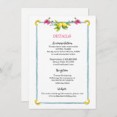 Carte D'accompagnement Amalfi Méditerranée détails de la mariage fleurie (Devant / Derrière)