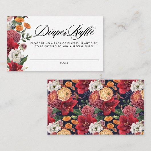 Carte D'accompagnement Amaryllis botanique Baby shower Déchets Raffle (Devant / Derrière)