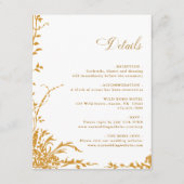 Carte D'accompagnement Amber Romantic Botanical Garden Wedding Details (Devant)