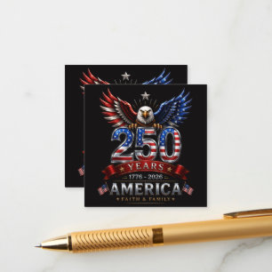 Carte D'accompagnement Amérique 250 Aigle Patriotique Foi Famille