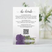 Carte D'accompagnement Amethyst Purple Rose Détails du Mariage QR Code (Debout devant)