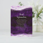 Carte D'accompagnement Amethyst Purple & Silver Geode Informations Mariag (Debout devant)
