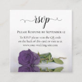 Carte D'accompagnement Amethyst Violet Rose Élégant mariage RSVP QR Code (Devant)
