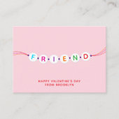 Carte D'accompagnement Ami mignon bracelet d'amitié rose Valentine (Devant)