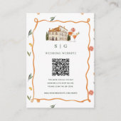 Carte D'accompagnement Amore & Aranci | Code QR du site Web de mariage Sc (Devant)