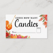 Carte D'accompagnement Amour au Premier Spritz Devinez Combien de Bonbons (Devant)