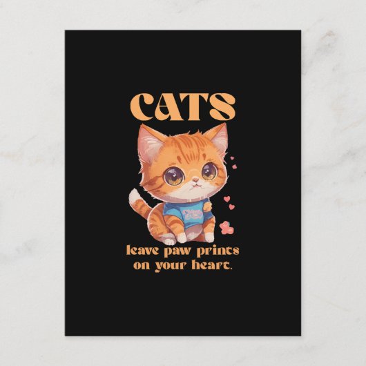 Carte D'accompagnement amour de chat mignon (Devant)