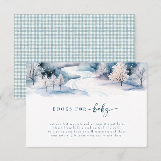Carte D'accompagnement Amour de la neige | Baby shower d'hiver (Devant / Derrière)