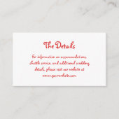 Carte D'accompagnement Amour de vacances | Détails du Mariage manuscrit f (Devant)