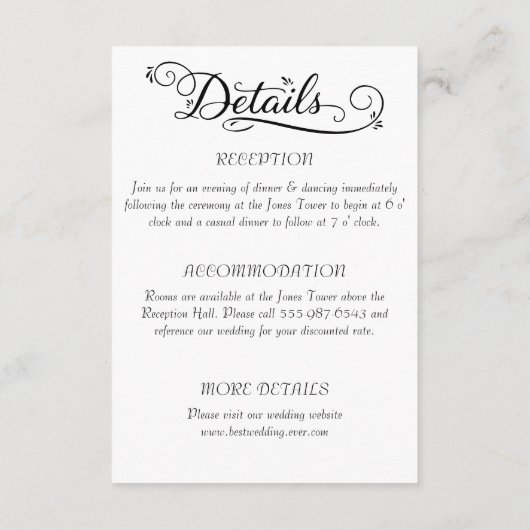 Carte D'accompagnement Amour et détails (Dos)