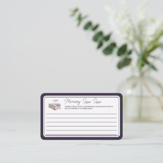 Carte D'accompagnement Amour et Lavande | Message de la rue des souvenirs (Debout devant)