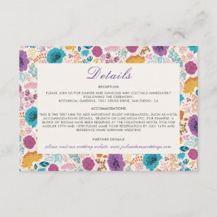 Carte D'accompagnement Amour Fleurissant Floral Romantique Mariage Rose V