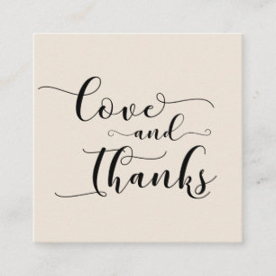 Carte D'accompagnement Amour & Merci Élégant Script Cream Wedding Favor